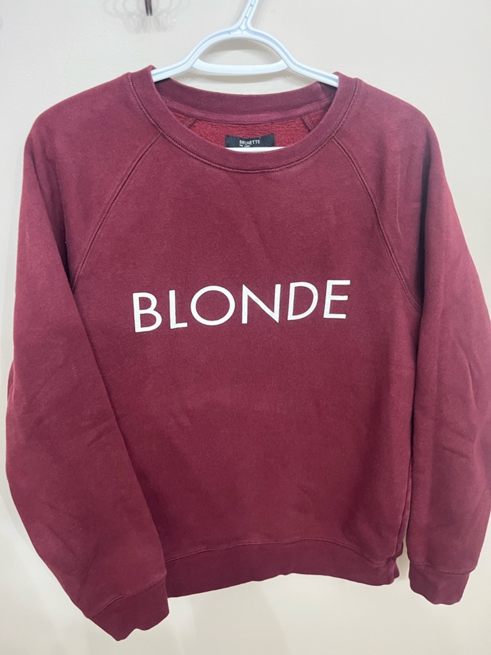 BLONDE Graphic Crewneck Sweatshirt - Burgundy